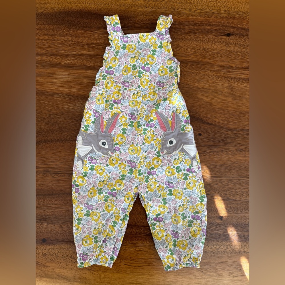 Baby Boden Floral Overalls - size 12-18mo